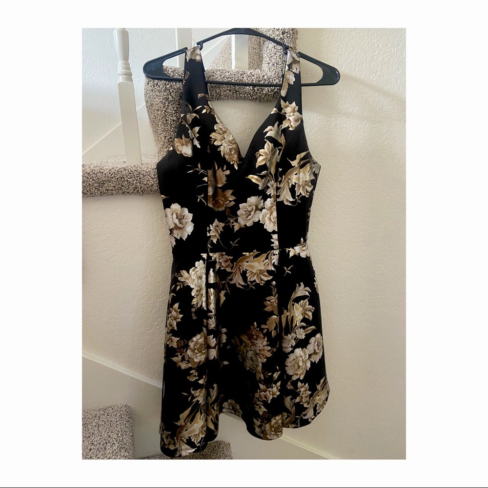 Golden Floral Dress